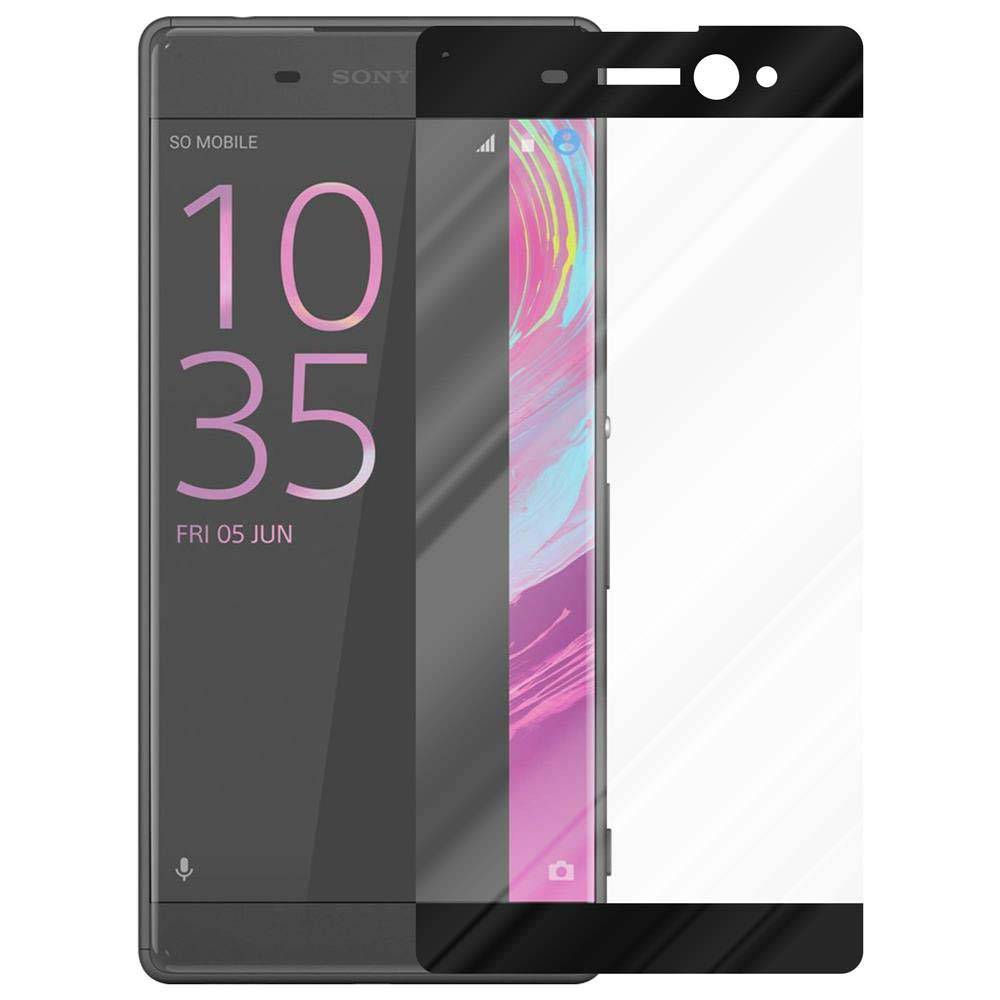 Cadorabo Panzerfolie für Sony Xperia XA ULTRA Schutzfolie in Schwarz Vollbild Folie Tempered Display Schutzglas