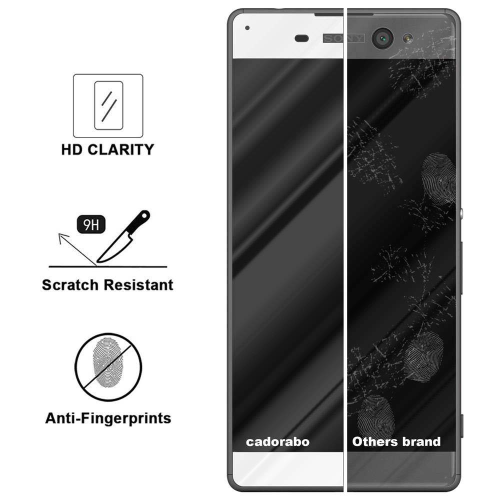 Cadorabo Panzerfolie für Sony Xperia XA ULTRA Schutzfolie in Weiß Vollbild Folie Tempered Display Schutzglas
