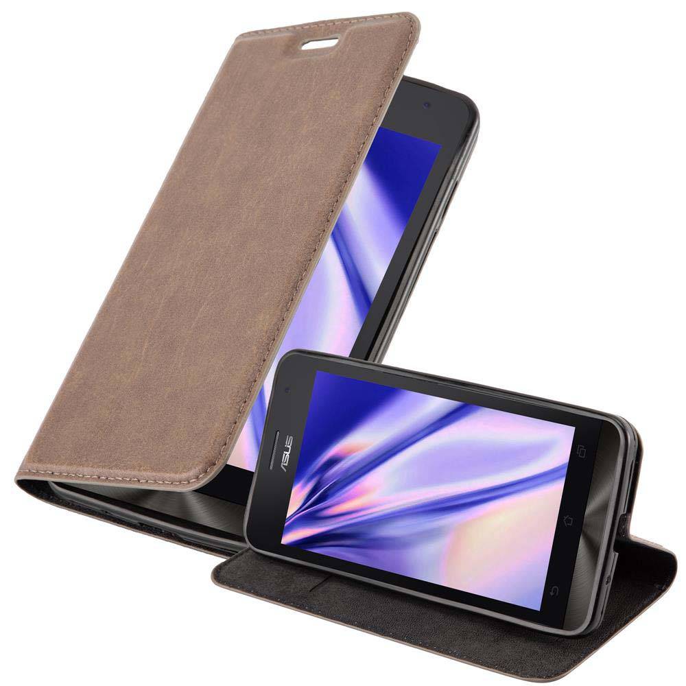 Cadorabo Hülle für Asus ZenFone 5 2014 Schutz Hülle in Braun Handyhülle Etui Case Cover Magnetverschluss