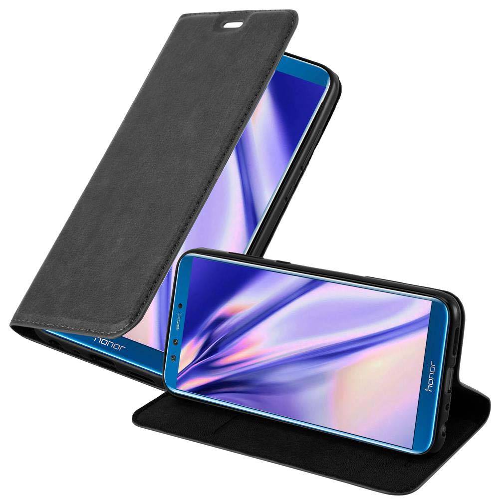Cadorabo Hülle für Honor 9 LITE Schutz Hülle in Schwarz Handyhülle Etui Case Cover Magnetverschluss