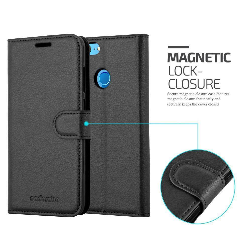 Cadorabo Hülle für Honor 9 LITE Schutz Hülle in Schwarz Handyhülle Etui Case Cover Magnetverschluss
