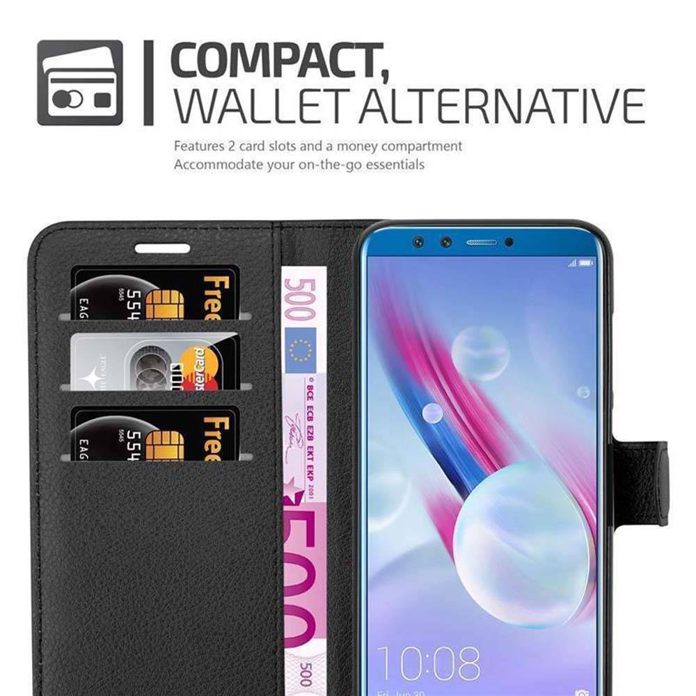 Cadorabo Hülle für Honor 9 LITE Schutz Hülle in Schwarz Handyhülle Etui Case Cover Magnetverschluss