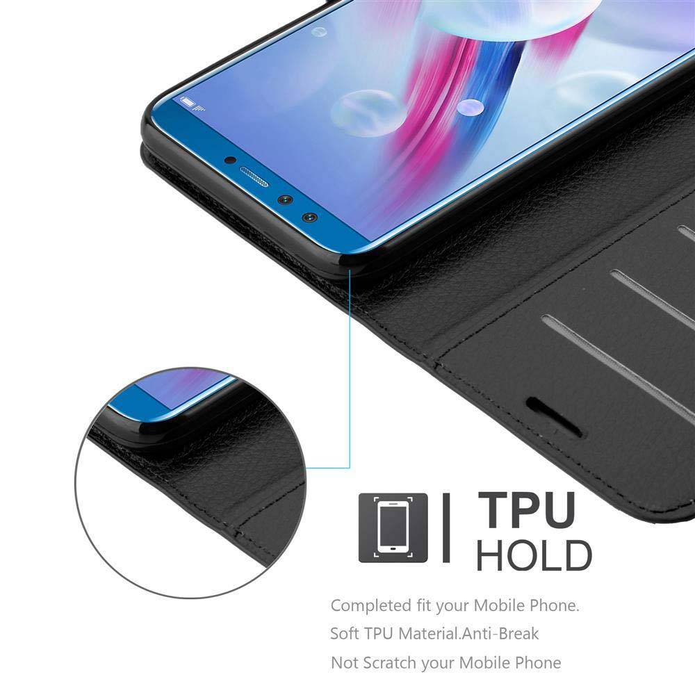 Cadorabo Hülle für Honor 9 LITE Schutz Hülle in Schwarz Handyhülle Etui Case Cover Magnetverschluss
