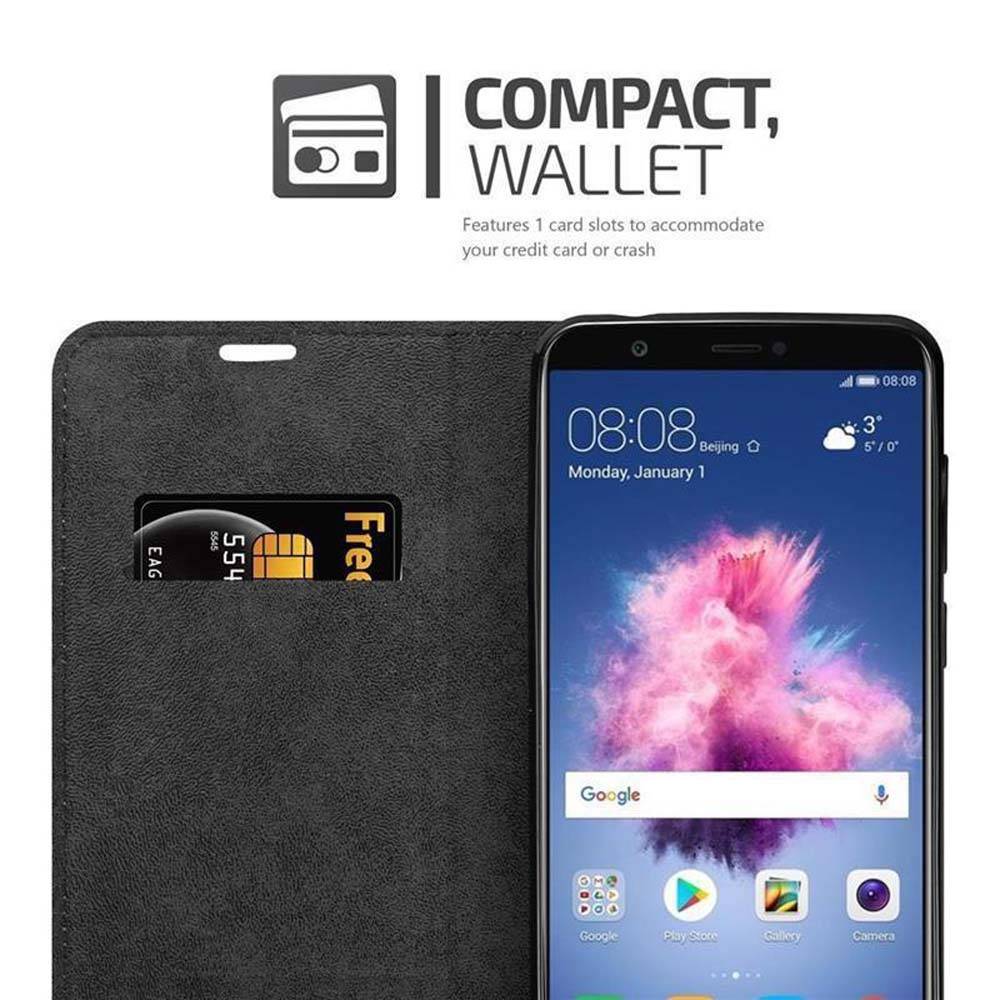 Cadorabo Hülle für Huawei P SMART 2018 / Enjoy 7S Schutz Hülle in Rot Handyhülle Etui Case Cover Magnetverschluss