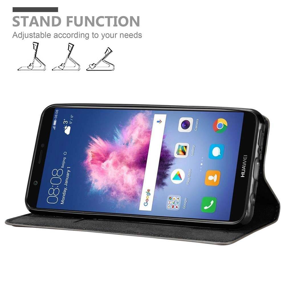 Cadorabo Hülle für Huawei P SMART 2018 / Enjoy 7S Schutz Hülle in Braun Handyhülle Etui Case Cover Magnetverschluss