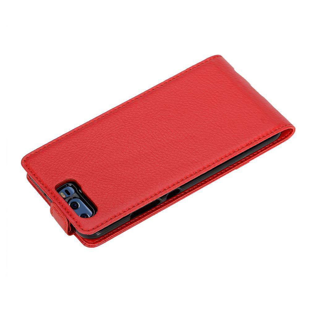 Cadorabo Schutzhülle für Huawei P10 Hülle in Rot Flip Etui Handyhülle Case Cover Kunstleder