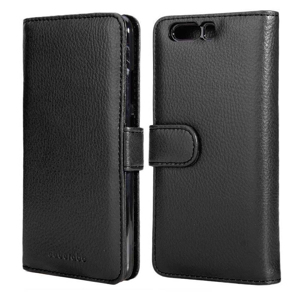 Cadorabo Hülle für Huawei P10 in Schwarz Backcover Handy Schutz Hülle Book Case Booklet Kartenfächer