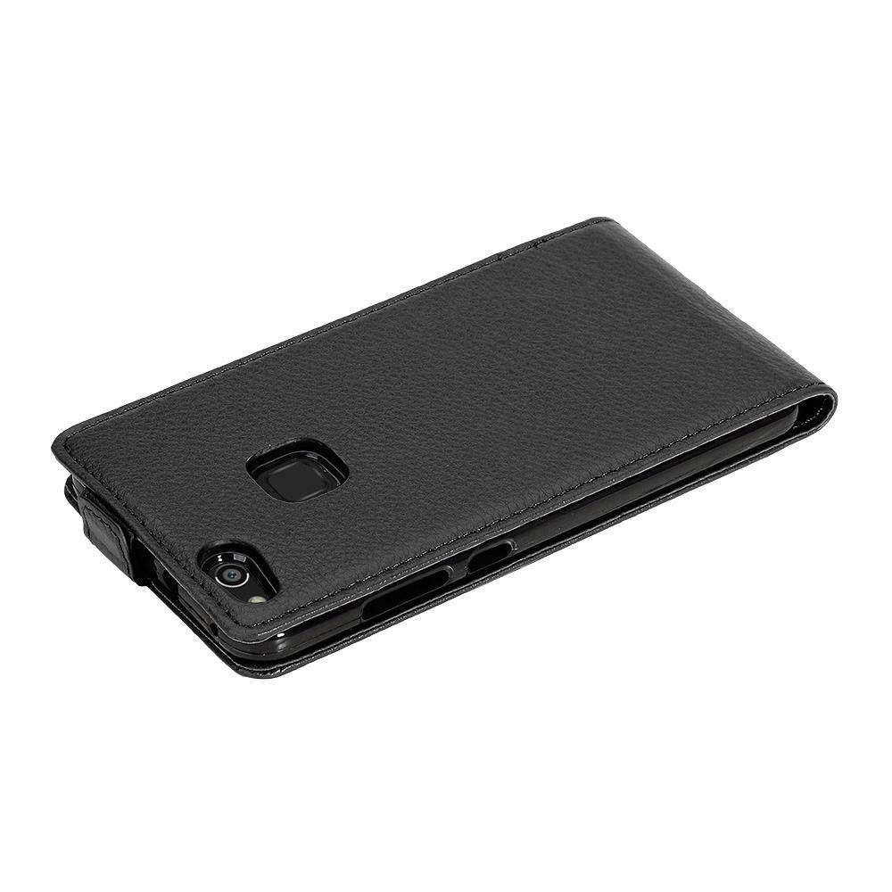 Cadorabo Schutzhülle für Huawei P10 LITE Hülle in Schwarz Flip Etui Handyhülle Case Cover Kunstleder