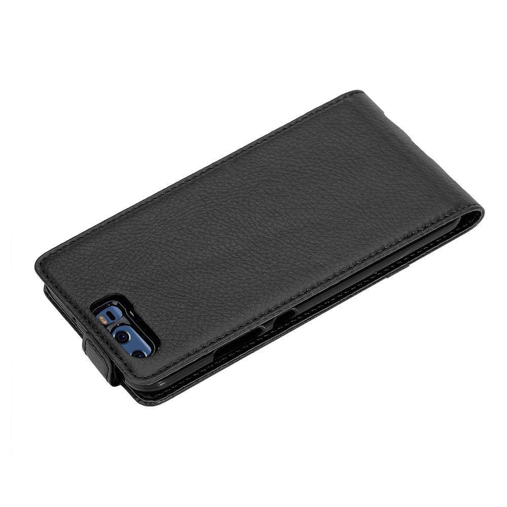 Cadorabo Schutzhülle für Huawei P10 PLUS Hülle in Schwarz Flip Etui Handyhülle Case Cover Kunstleder
