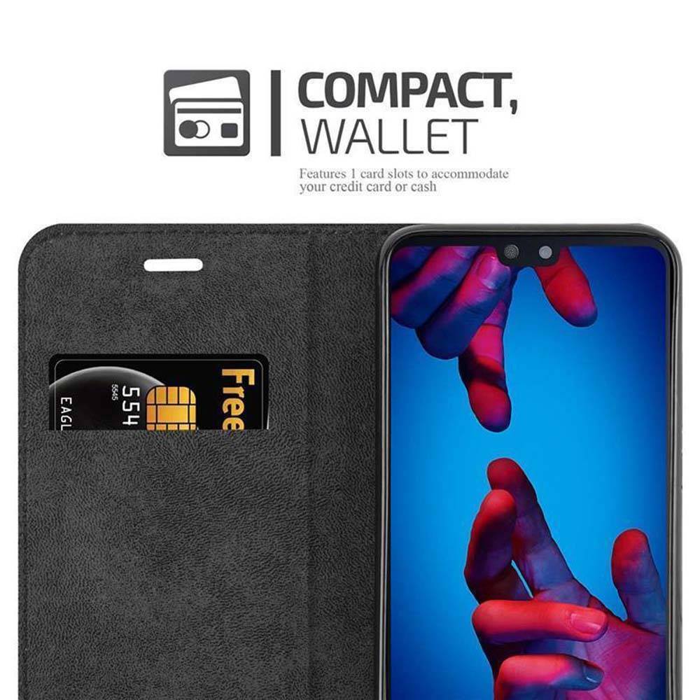 Cadorabo Hülle für Huawei P20 Schutz Hülle in Schwarz Handyhülle Etui Case Cover Magnetverschluss