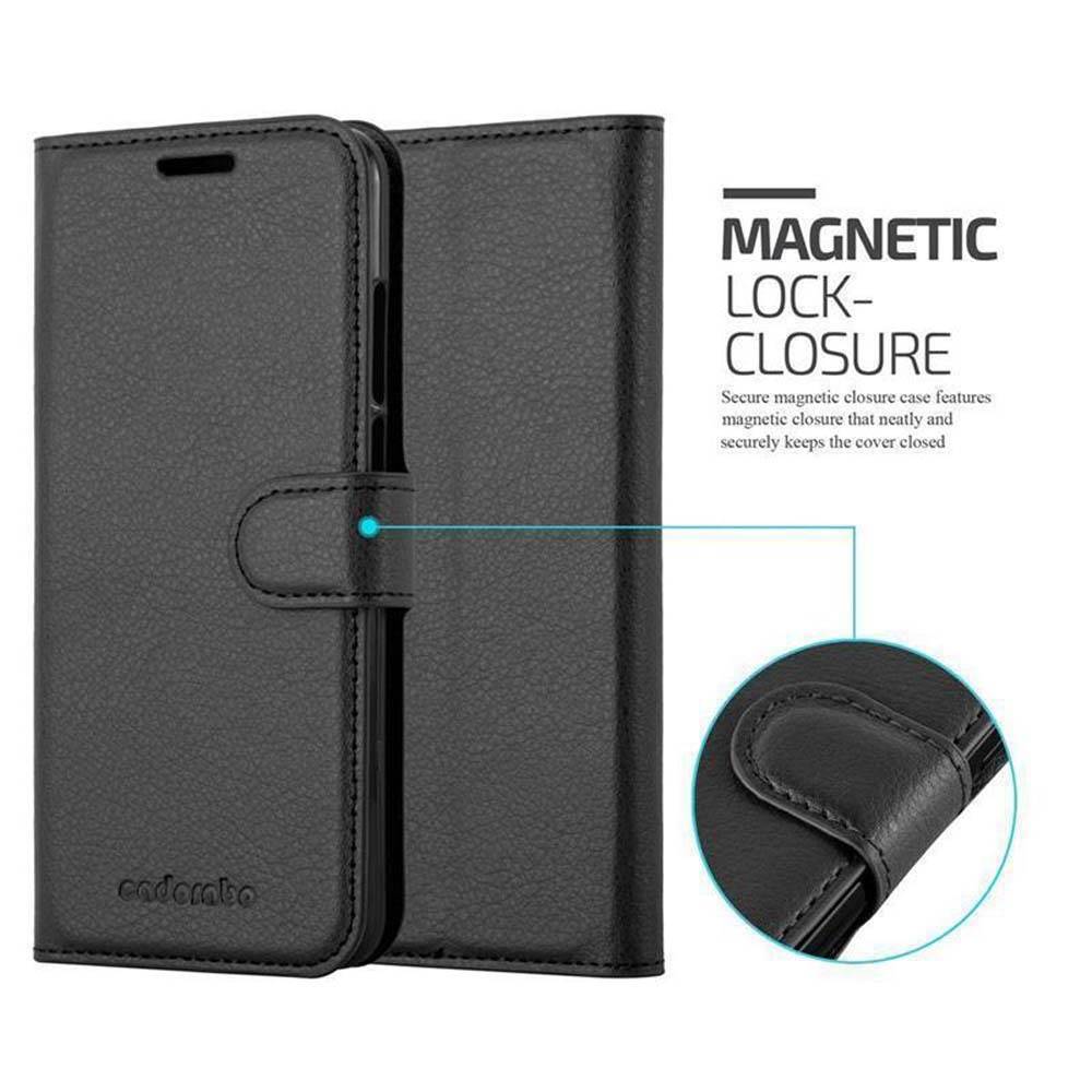 Cadorabo Hülle für Huawei P20 Schutz Hülle in Schwarz Handyhülle Etui Case Cover Magnetverschluss