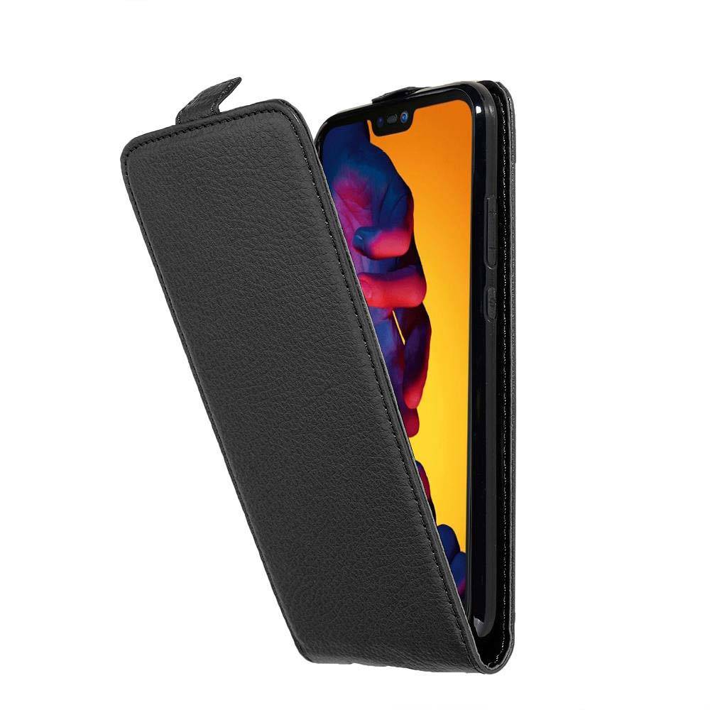 Cadorabo Schutzhülle für Huawei P20 LITE 2018 / NOVA 3E Hülle in Schwarz Flip Etui Handyhülle Case Cover Kunstleder
