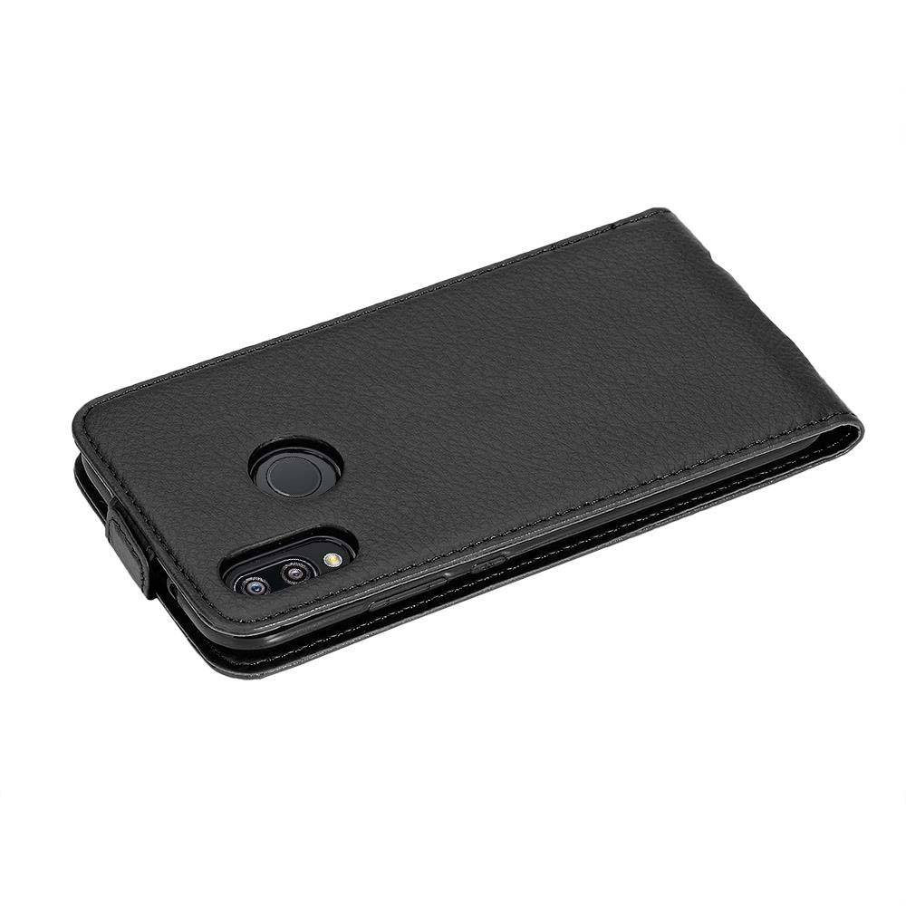 Cadorabo Schutzhülle für Huawei P20 LITE 2018 / NOVA 3E Hülle in Schwarz Flip Etui Handyhülle Case Cover Kunstleder