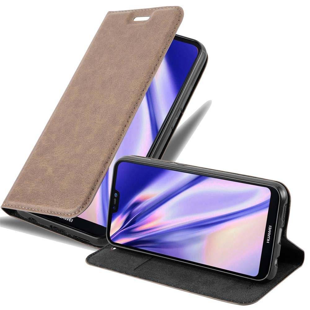 Cadorabo Handy Hülle für Huawei P20 LITE Hülle in KAFFEE BRAUN , Schutzhülle Tasche case cover mit Kartenfach, Standfunktion, Magnetverschluss