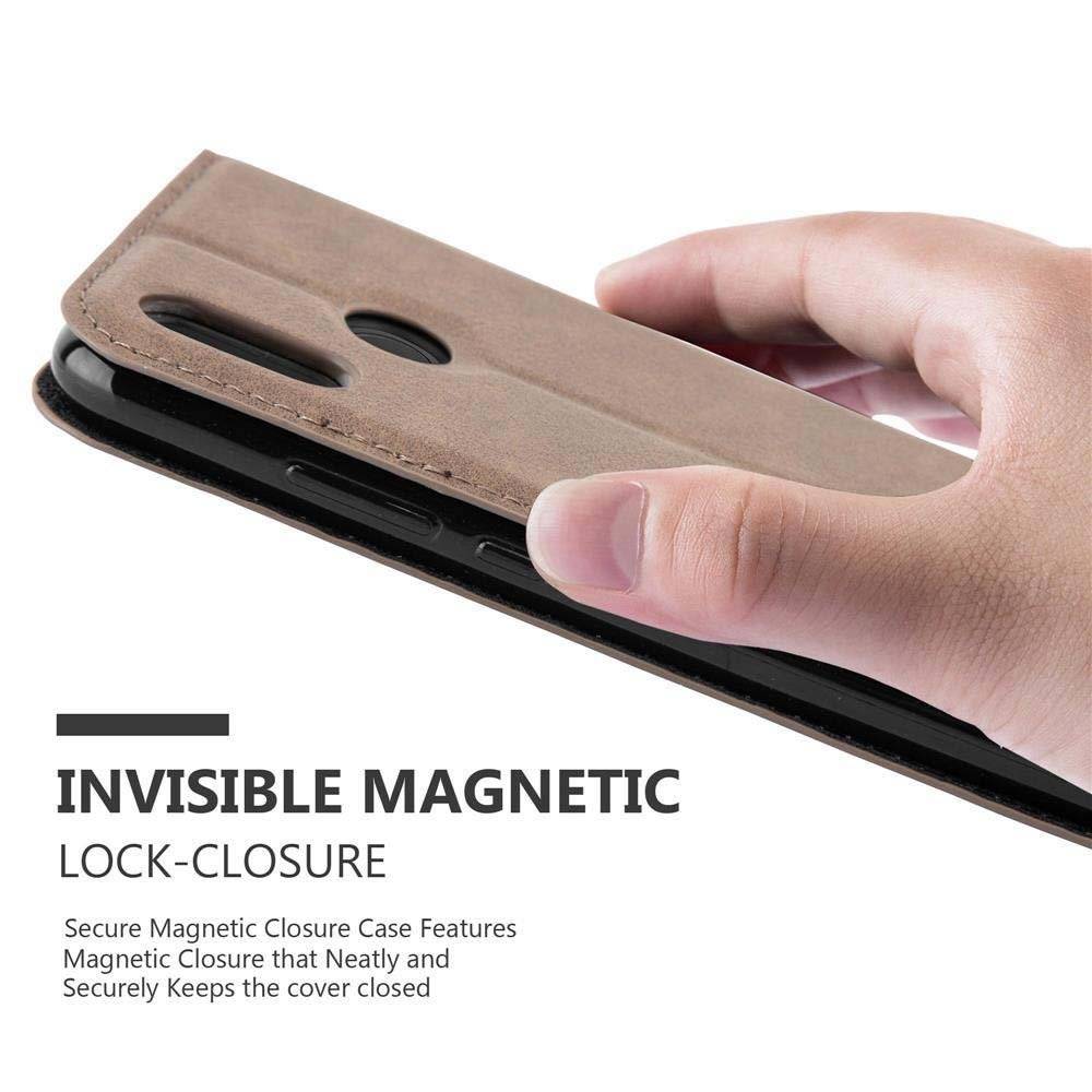 Cadorabo Handy Hülle für Huawei P20 LITE Hülle in KAFFEE BRAUN , Schutzhülle Tasche case cover mit Kartenfach, Standfunktion, Magnetverschluss