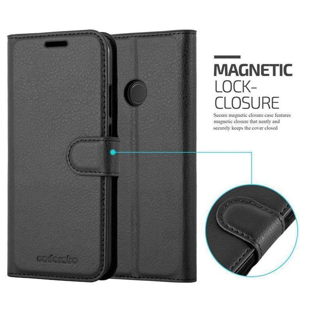 Cadorabo Hülle für Huawei P20 LITE 2018 / NOVA 3E Schutz Hülle in Schwarz Handyhülle Etui Case Cover Magnetverschluss
