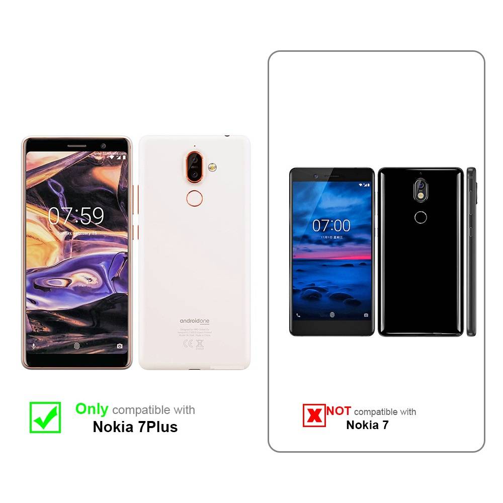 Cadorabo Hülle für Nokia 7 PLUS Schutz Hülle in Schwarz Handyhülle Etui Case Cover Magnetverschluss