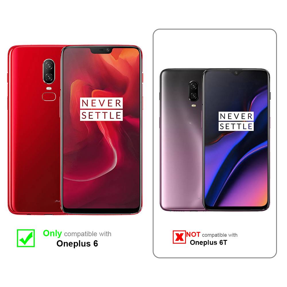 Cadorabo Hülle für OnePlus 6 Schutz Hülle in Rot Handyhülle Etui Case Cover Magnetverschluss