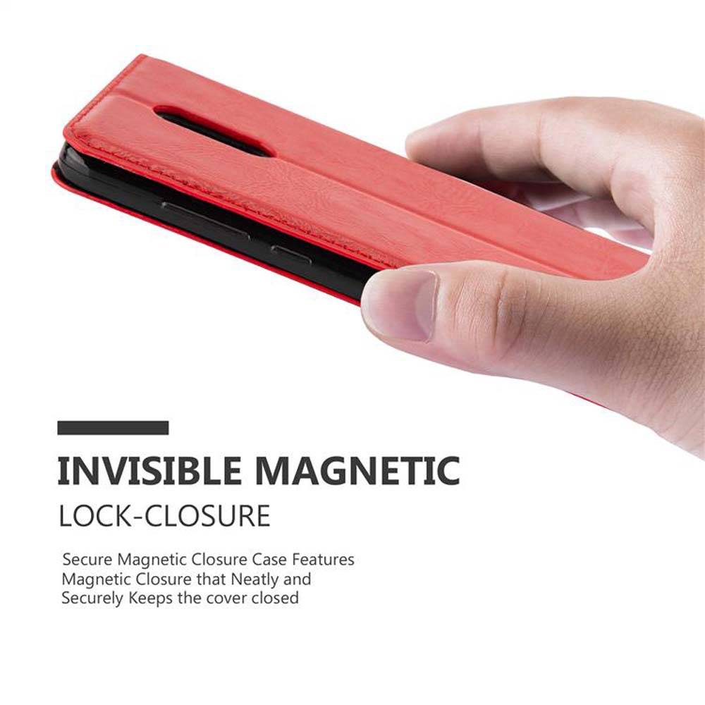Cadorabo Hülle für Xiaomi RedMi PRO Schutz Hülle in Rot Handyhülle Etui Case Cover Magnetverschluss