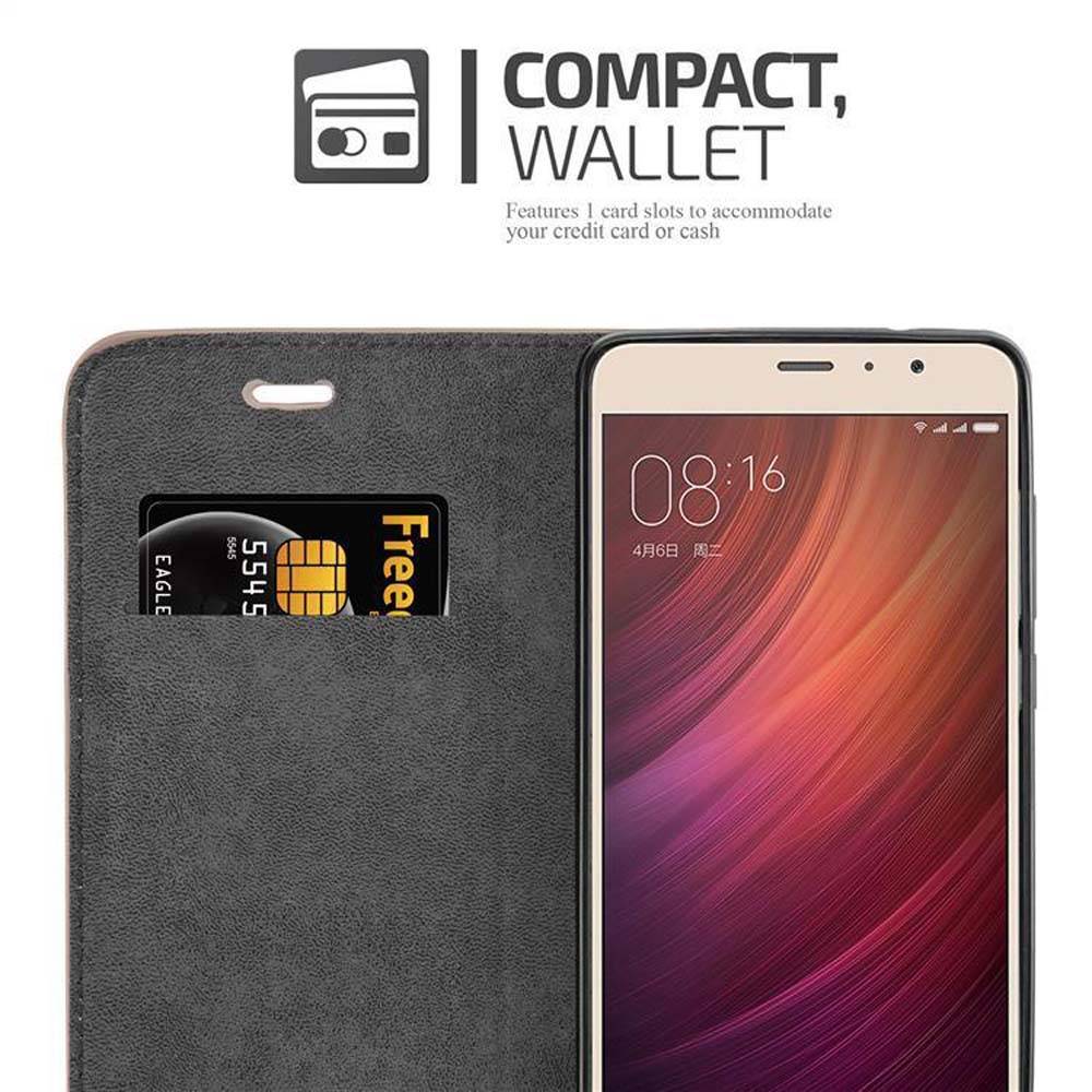 Cadorabo Hülle für Xiaomi RedMi PRO Schutz Hülle in Braun Handyhülle Etui Case Cover Magnetverschluss