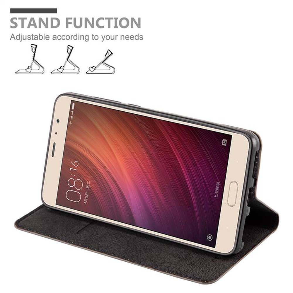 Cadorabo Hülle für Xiaomi RedMi PRO Schutz Hülle in Braun Handyhülle Etui Case Cover Magnetverschluss