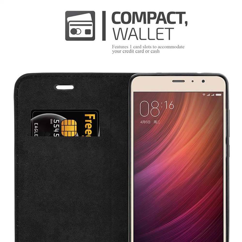Cadorabo Hülle für Xiaomi RedMi PRO Schutz Hülle in Schwarz Handyhülle Etui Case Cover Magnetverschluss