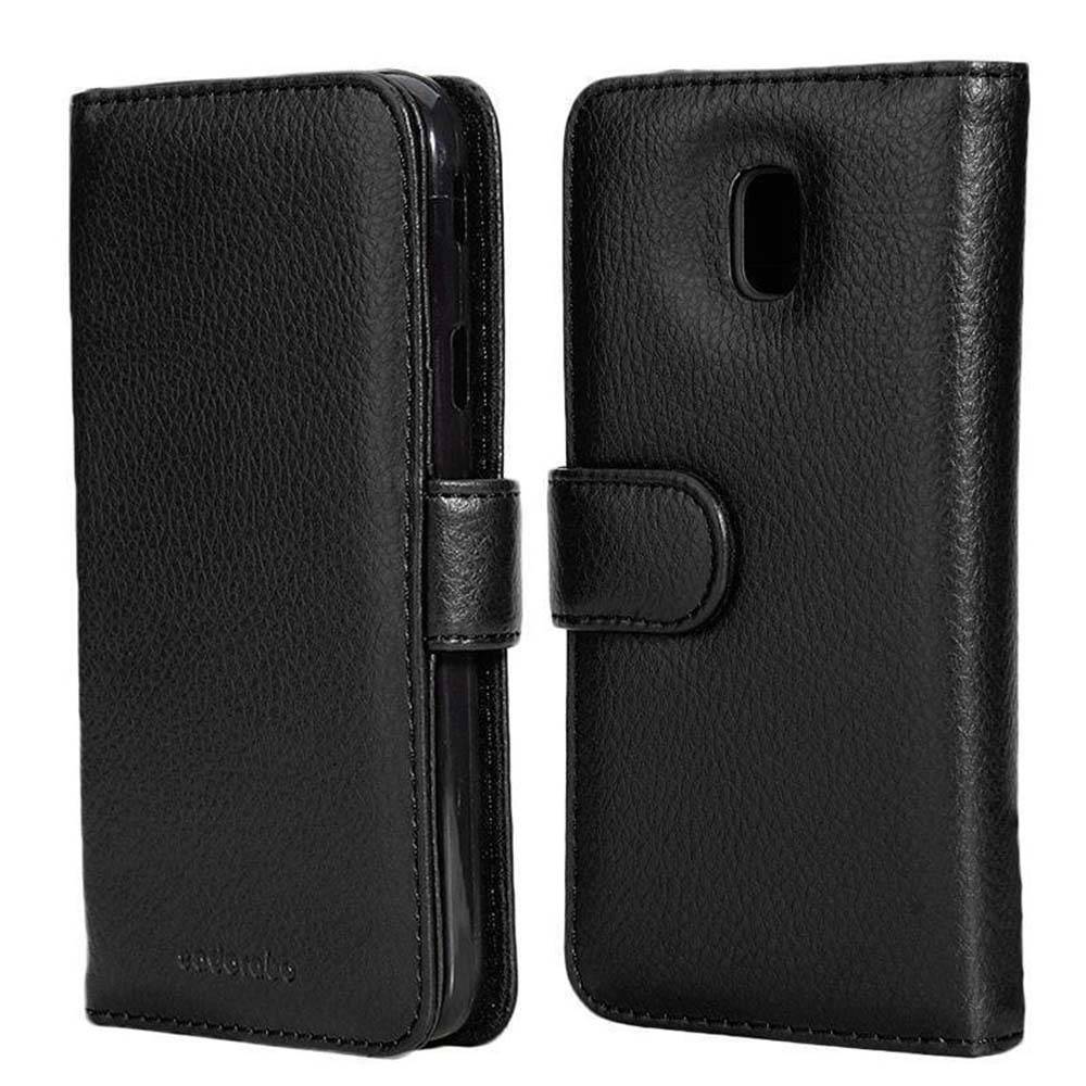 Cadorabo Hülle für Samsung Galaxy J7 2017 in Schwarz Backcover Handy Schutz Hülle Book Case Booklet Kartenfächer