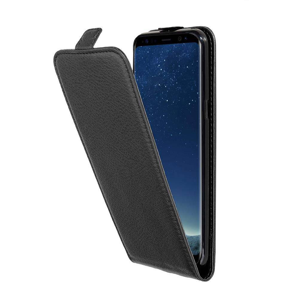 Cadorabo Schutzhülle für Samsung Galaxy S8 PLUS Hülle in Schwarz Flip Etui Handyhülle Case Cover Kunstleder