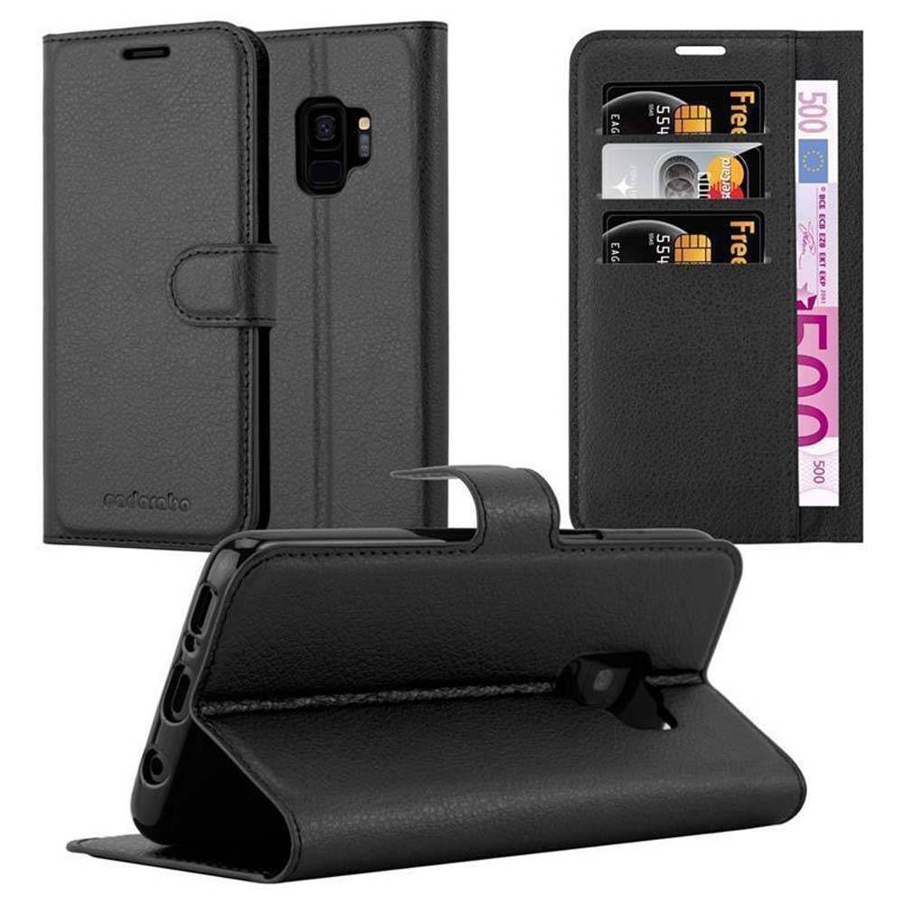 Cadorabo Hülle für Samsung Galaxy S9 Schutz Hülle in Schwarz Handyhülle Etui Case Cover Magnetverschluss