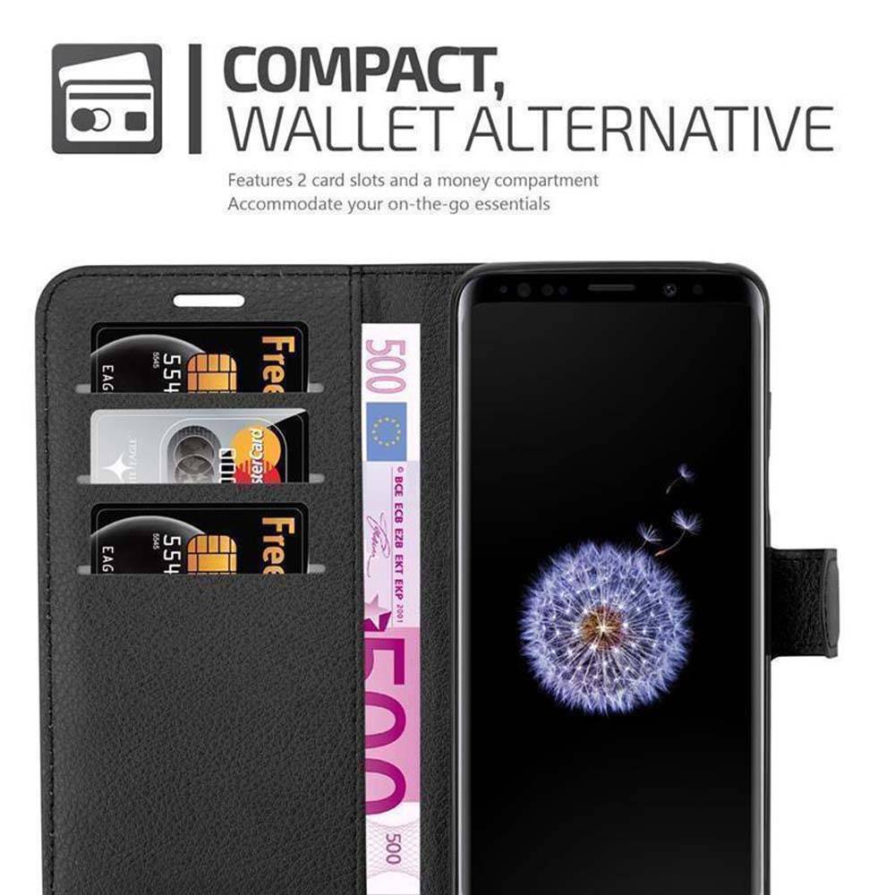 Cadorabo Hülle für Samsung Galaxy S9 Schutz Hülle in Schwarz Handyhülle Etui Case Cover Magnetverschluss