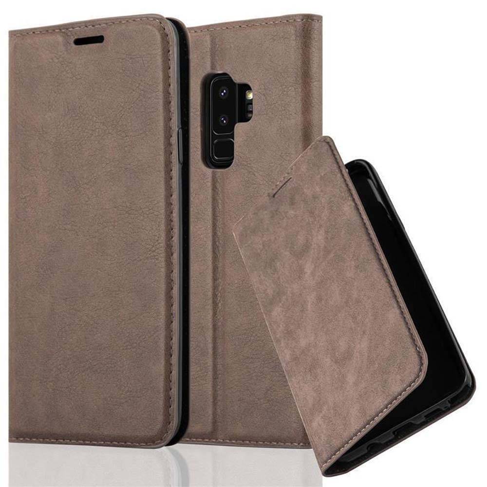 Cadorabo Hülle für Samsung Galaxy S9 PLUS Schutz Hülle in Braun Handyhülle Etui Case Cover Magnetverschluss