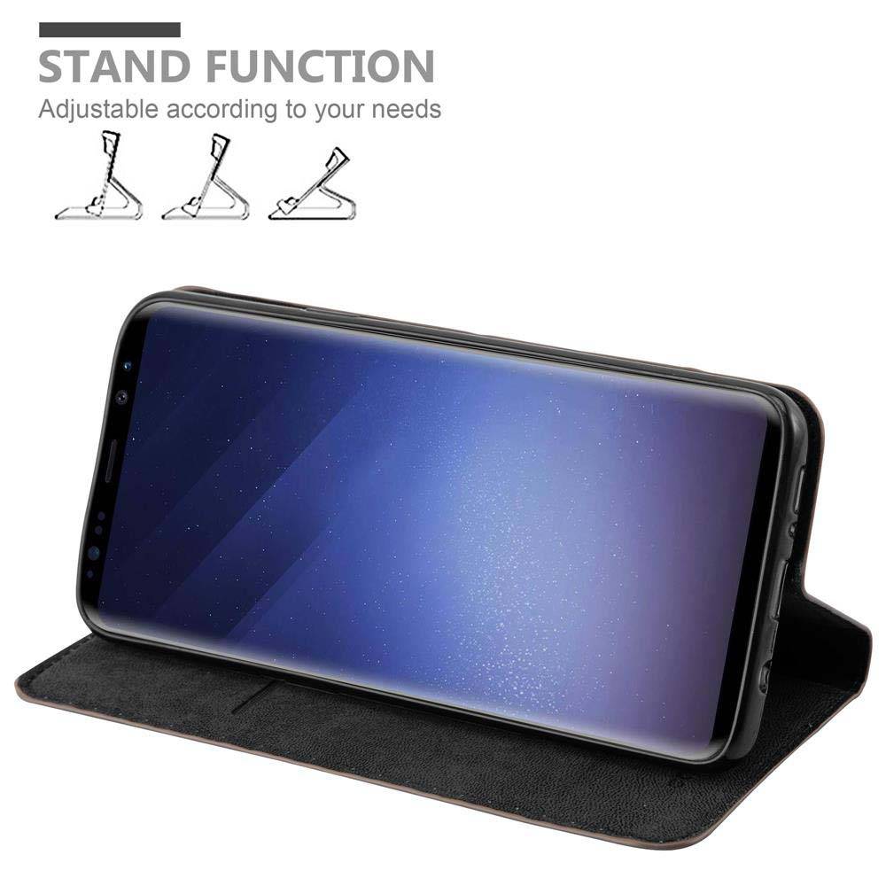 Cadorabo Hülle für Samsung Galaxy S9 PLUS Schutz Hülle in Braun Handyhülle Etui Case Cover Magnetverschluss