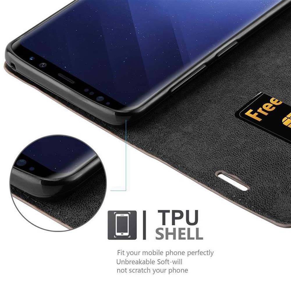 Cadorabo Hülle für Samsung Galaxy S9 PLUS Schutz Hülle in Braun Handyhülle Etui Case Cover Magnetverschluss