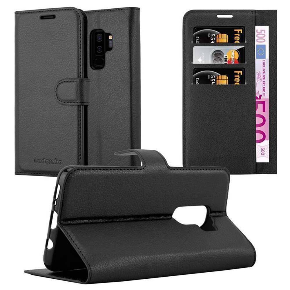 Cadorabo Hülle für Samsung Galaxy S9 PLUS Schutz Hülle in Schwarz Handyhülle Etui Case Cover Magnetverschluss