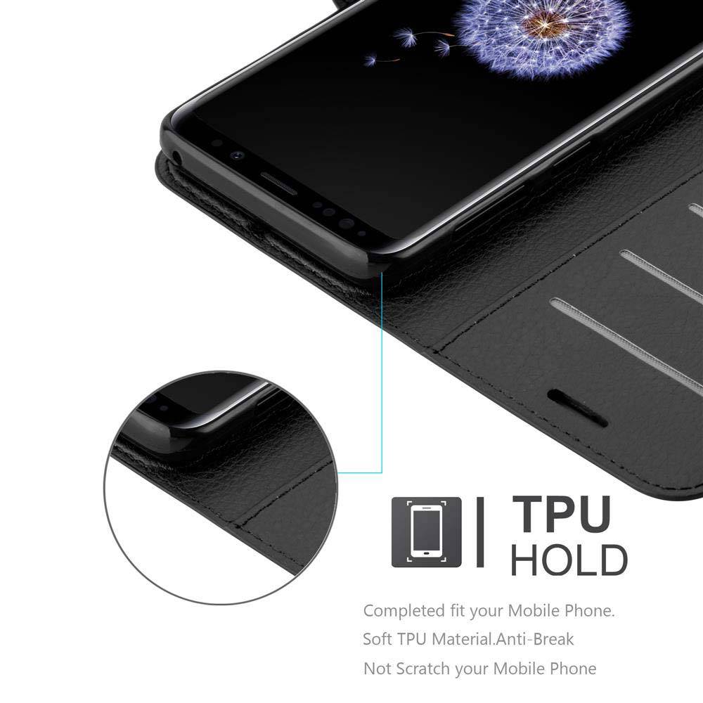 Cadorabo Hülle für Samsung Galaxy S9 PLUS Schutz Hülle in Schwarz Handyhülle Etui Case Cover Magnetverschluss