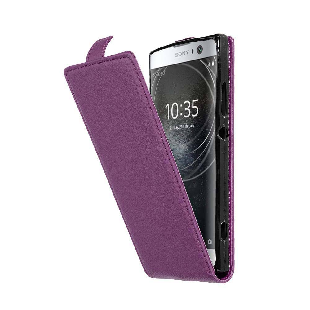 Cadorabo Schutzhülle für Sony Xperia XA2 Hülle in Lila Flip Etui Handyhülle Case Cover Kunstleder