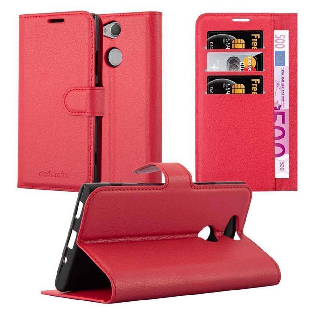 Cadorabo Hülle für Sony Xperia XA2 Schutz Hülle in Rot Handyhülle Etui Case Cover Magnetverschluss