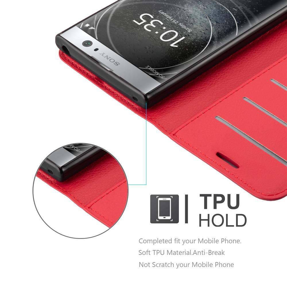 Cadorabo Hülle für Sony Xperia XA2 Schutz Hülle in Rot Handyhülle Etui Case Cover Magnetverschluss