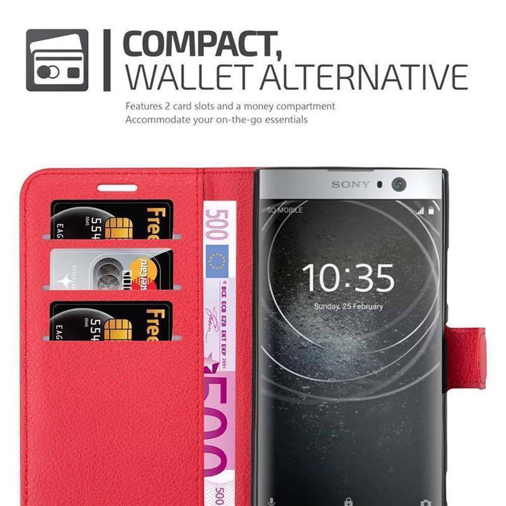 Cadorabo Hülle für Sony Xperia XA2 Schutz Hülle in Rot Handyhülle Etui Case Cover Magnetverschluss