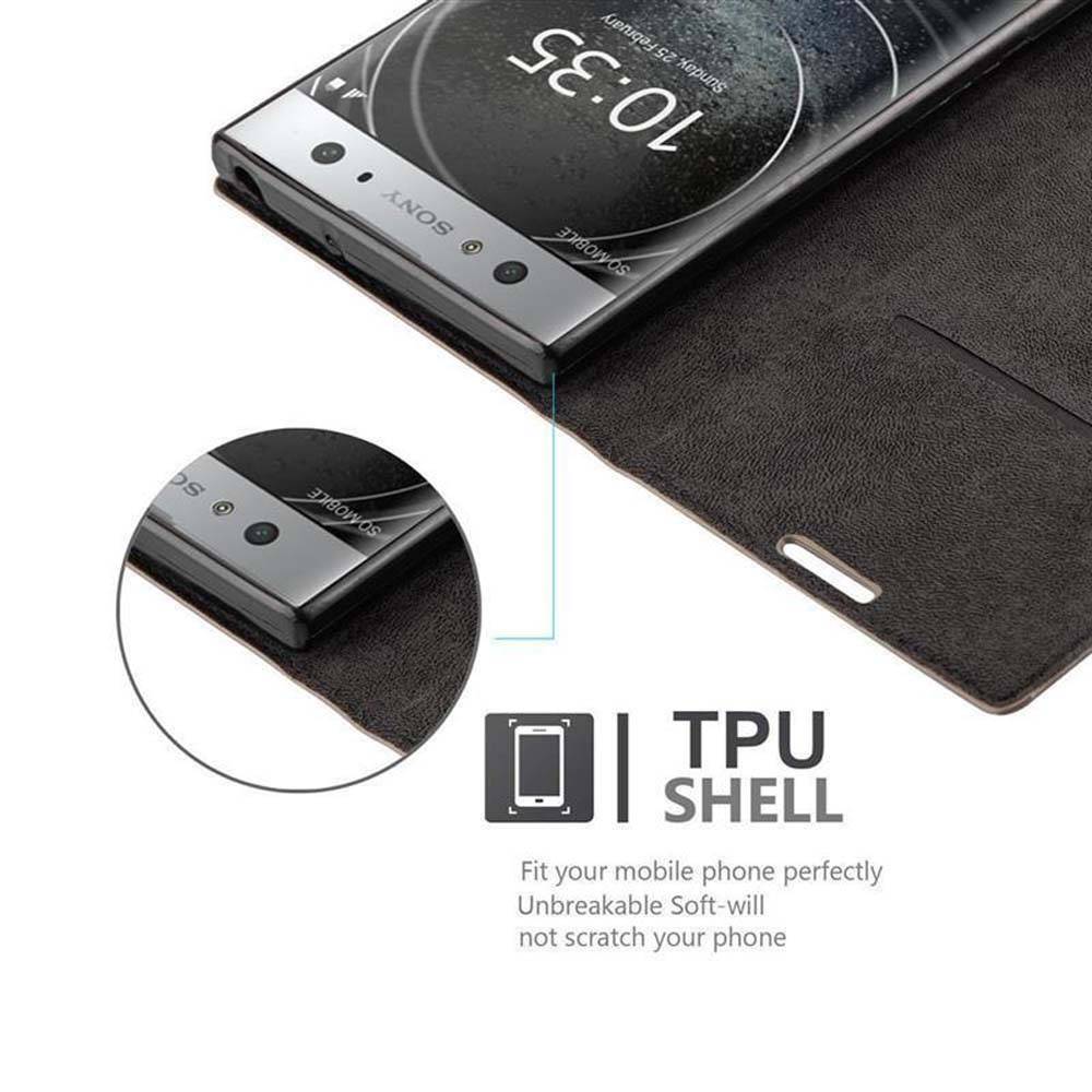 Cadorabo Hülle für Sony Xperia XA2 ULTRA Schutz Hülle in Braun Handyhülle Etui Case Cover Magnetverschluss