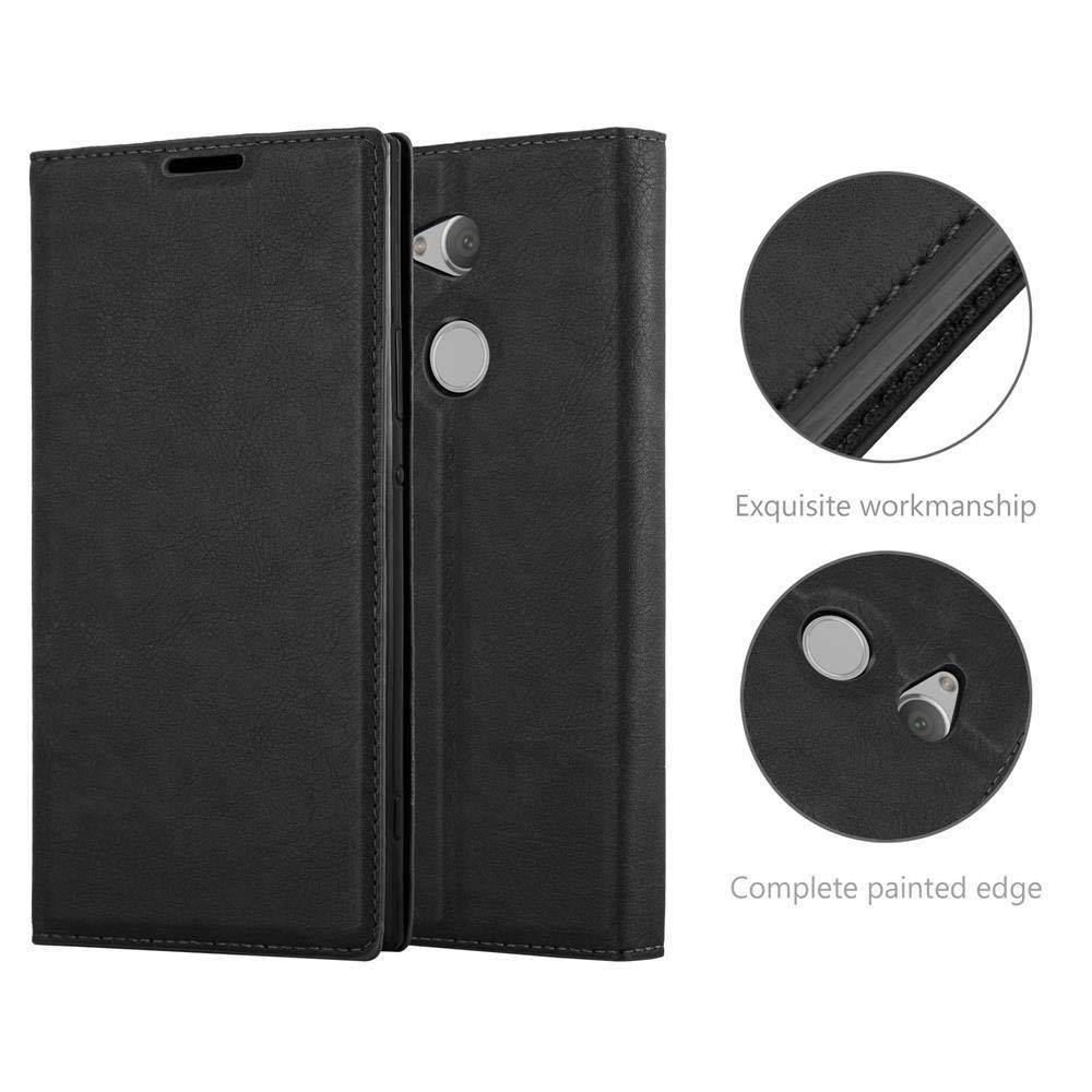 Cadorabo Hülle für Sony Xperia XA2 ULTRA Schutz Hülle in Schwarz Handyhülle Etui Case Cover Magnetverschluss