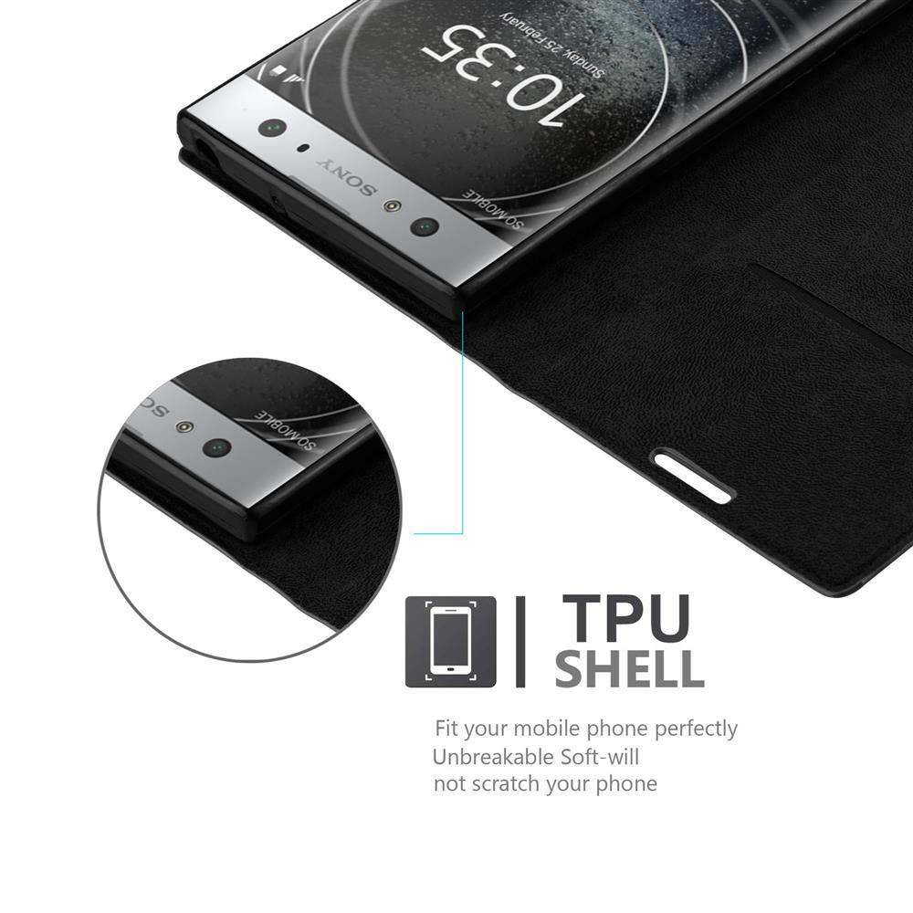 Cadorabo Hülle für Sony Xperia XA2 ULTRA Schutz Hülle in Schwarz Handyhülle Etui Case Cover Magnetverschluss