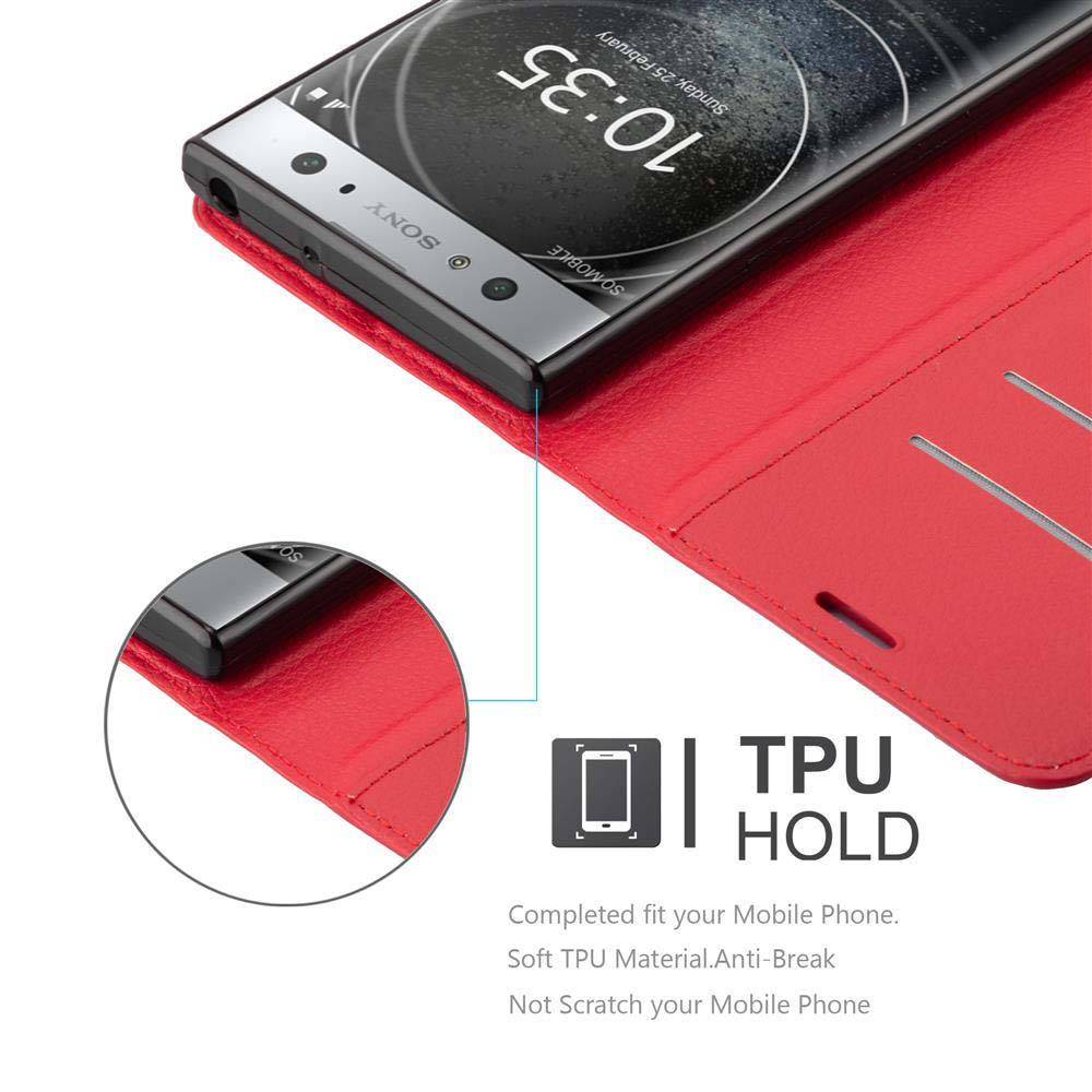Cadorabo Hülle für Sony Xperia XA2 ULTRA Schutz Hülle in Rot Handyhülle Etui Case Cover Magnetverschluss