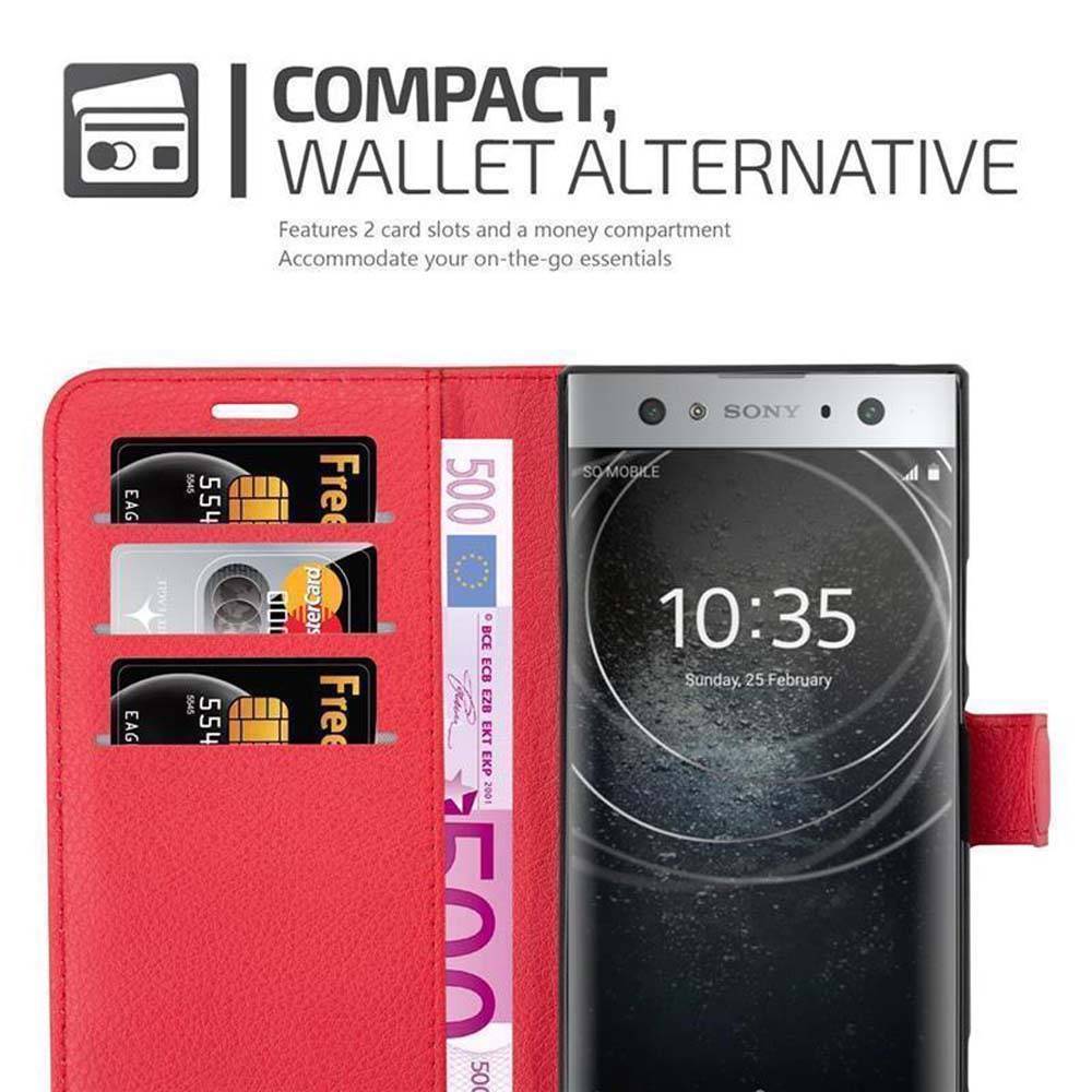 Cadorabo Hülle für Sony Xperia XA2 ULTRA Schutz Hülle in Rot Handyhülle Etui Case Cover Magnetverschluss