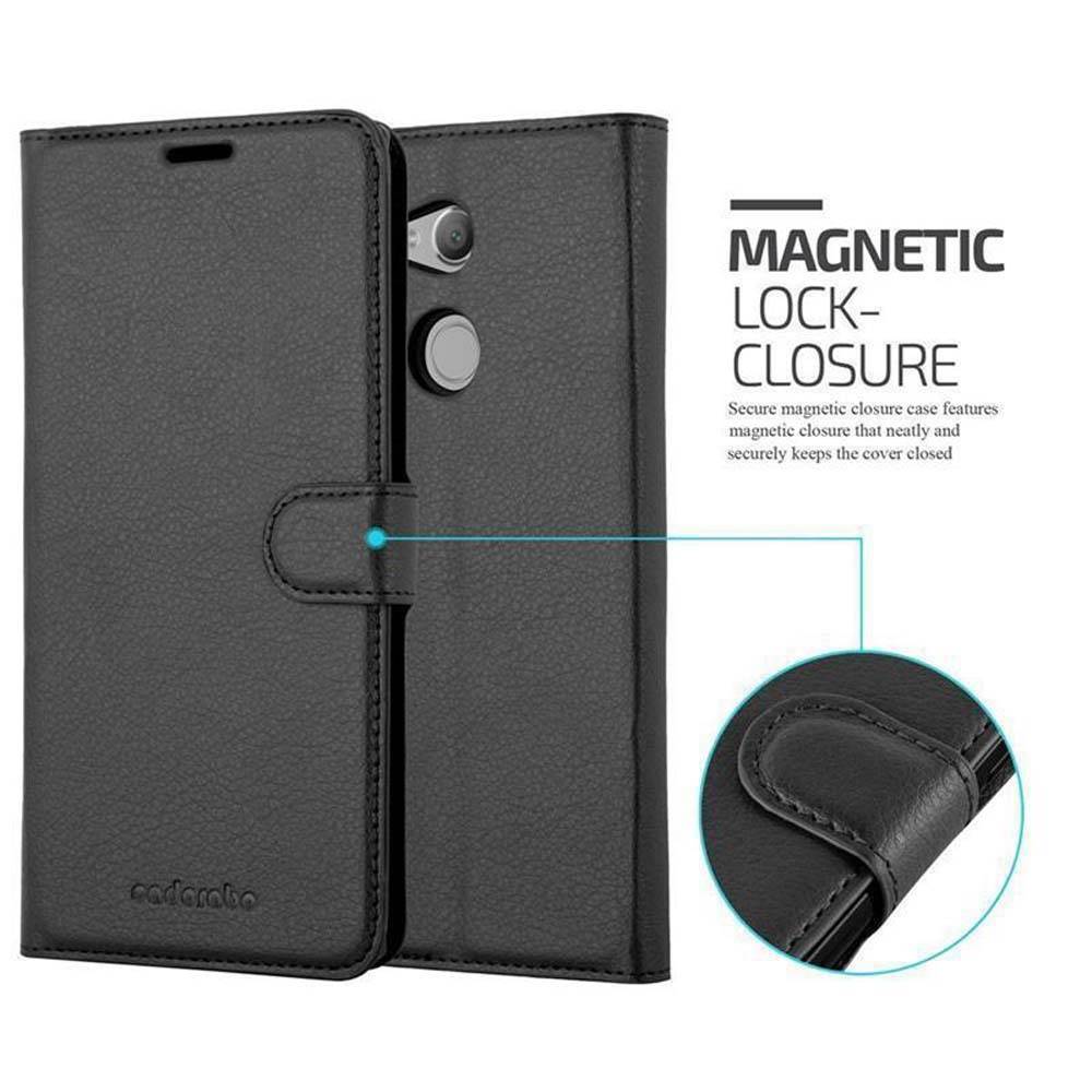 Cadorabo Hülle für Sony Xperia XA2 ULTRA Schutz Hülle in Schwarz Handyhülle Etui Case Cover Magnetverschluss