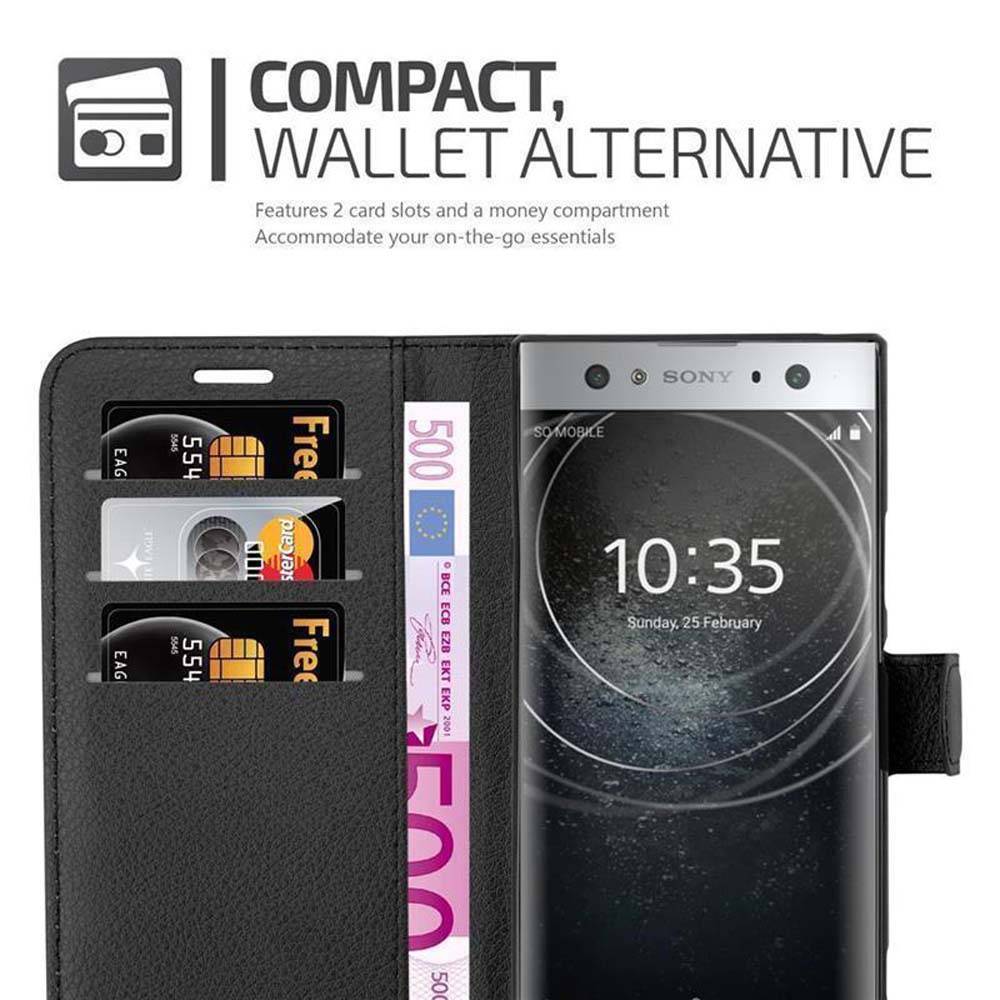Cadorabo Hülle für Sony Xperia XA2 ULTRA Schutz Hülle in Schwarz Handyhülle Etui Case Cover Magnetverschluss