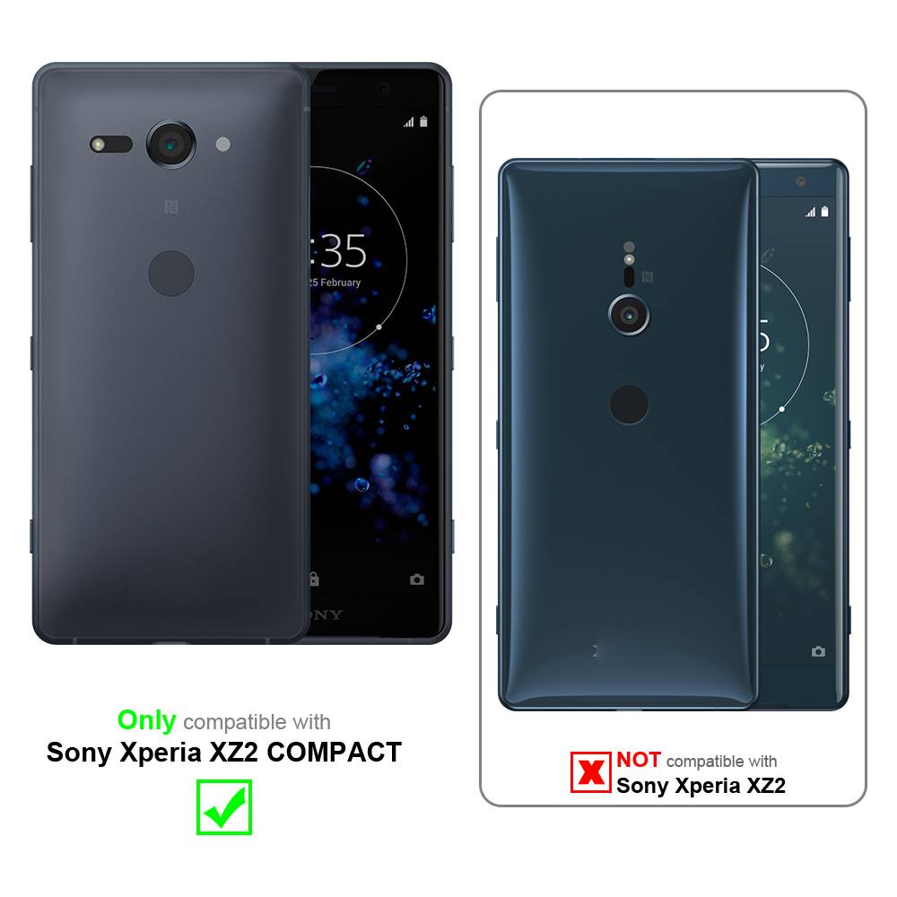 Cadorabo Schutzhülle für Sony Xperia XZ2 COMPACT Hülle in Rot Flip Etui Handyhülle Case Cover Kunstleder