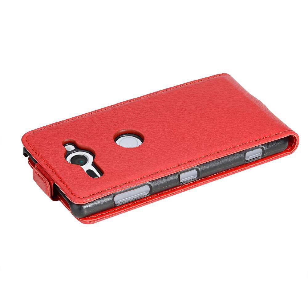 Cadorabo Schutzhülle für Sony Xperia XZ2 COMPACT Hülle in Rot Flip Etui Handyhülle Case Cover Kunstleder