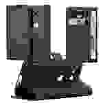 Cadorabo Hülle für Sony Xperia XZ2 COMPACT Schutz Hülle in Schwarz Handyhülle Etui Case Cover Magnetverschluss
