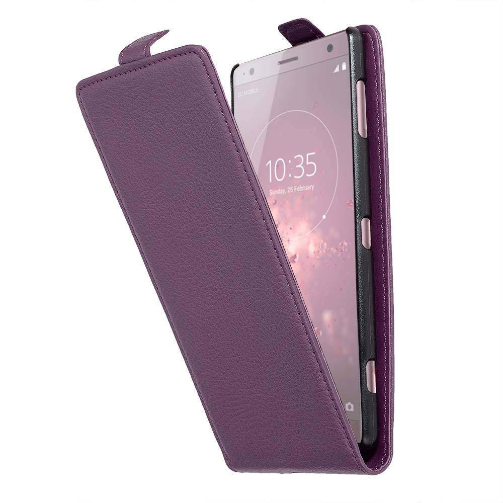 Cadorabo Schutzhülle für Sony Xperia XZ2 Hülle in Lila Flip Etui Handyhülle Case Cover Kunstleder